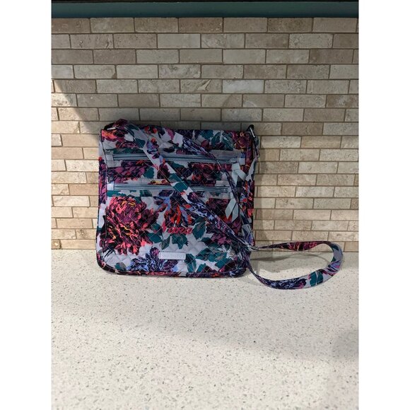 Vera Bradley Purse Triple Zip Hipster Flowers Floral Spring 11.5” - Picture 3 of 4